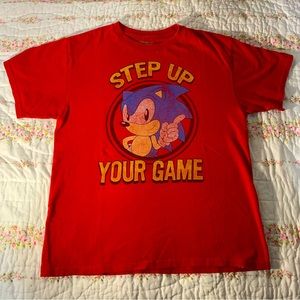 Distressed Sonic the Hedgehog Red T-Shirt - Size Youth XL
